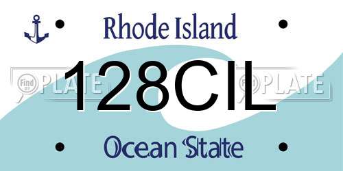 128CIL Rhode Island License Plate