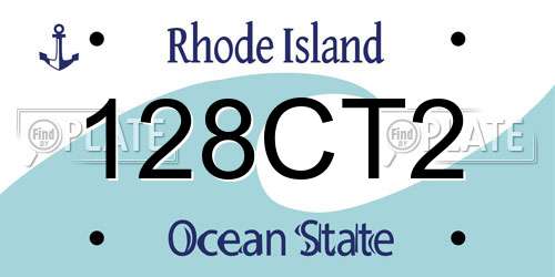128CT2 Rhode Island License Plate