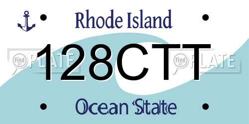 128CTT Rhode Island License Plate