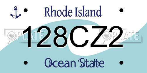128CZ2 Rhode Island License Plate