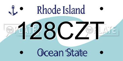 128CZT Rhode Island License Plate
