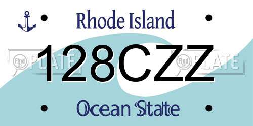 128CZZ Rhode Island License Plate