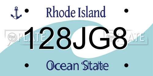 128JG8 Rhode Island License Plate