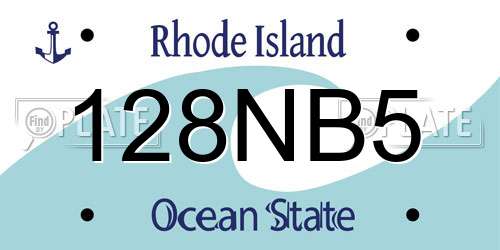 128NB5 Rhode Island License Plate