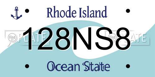 128NS8 Rhode Island License Plate