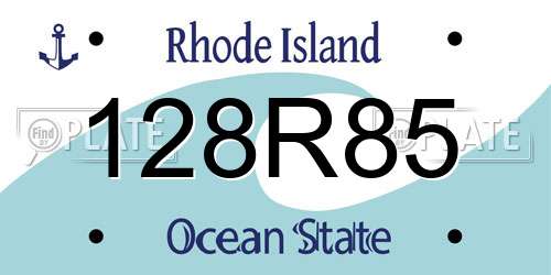 128R85 Rhode Island License Plate