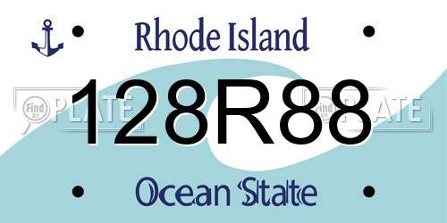 128R88 Rhode Island License Plate