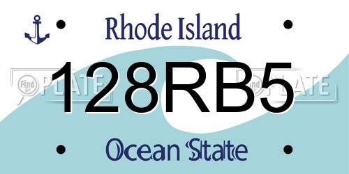 128RB5 Rhode Island License Plate