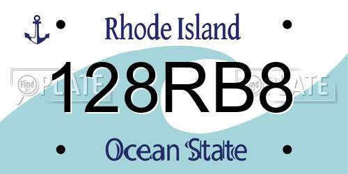 128RB8 Rhode Island License Plate