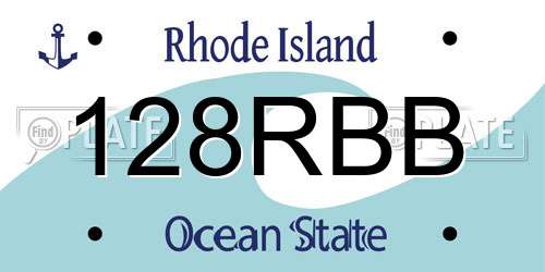 128RBB Rhode Island License Plate