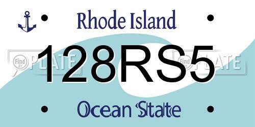 128RS5 Rhode Island License Plate