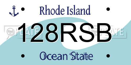 128RSB Rhode Island License Plate