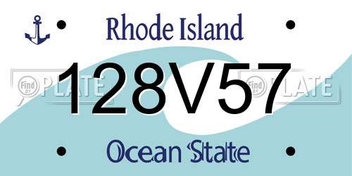 128V57 Rhode Island License Plate