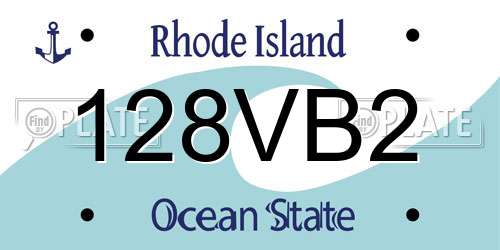 128VB2 Rhode Island License Plate