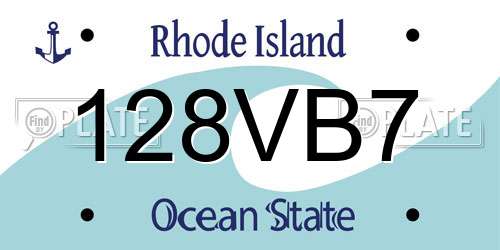 128VB7 Rhode Island License Plate