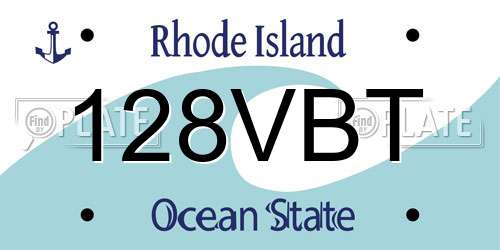 128VBT Rhode Island License Plate