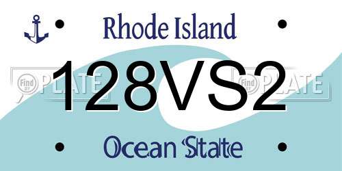 128VS2 Rhode Island License Plate