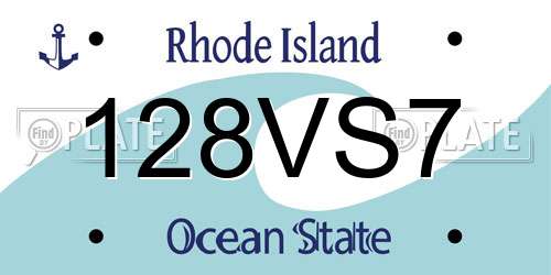 128VS7 Rhode Island License Plate