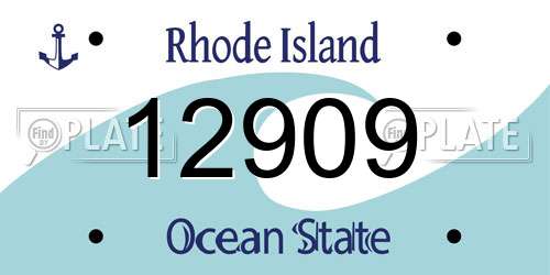 12909 Rhode Island License Plate
