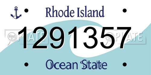 1291357 Rhode Island License Plate