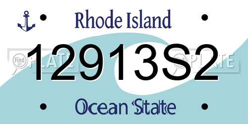 12913S2 Rhode Island License Plate