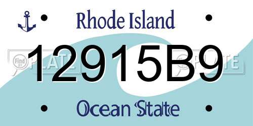 12915B9 Rhode Island License Plate