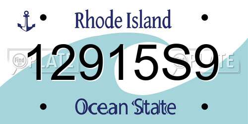 12915S9 Rhode Island License Plate
