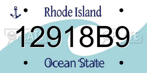 12918B9 Rhode Island License Plate