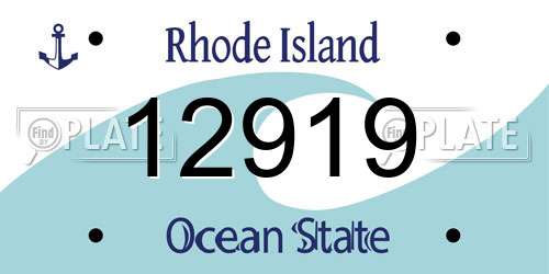 12919 Rhode Island License Plate