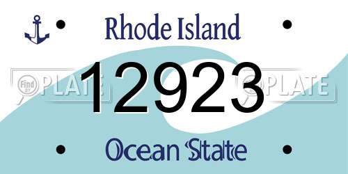 12923 Rhode Island License Plate
