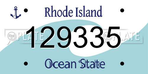 129335 Rhode Island License Plate