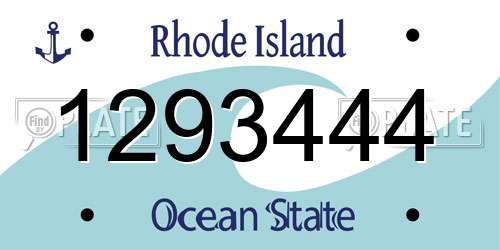 1293444 Rhode Island License Plate