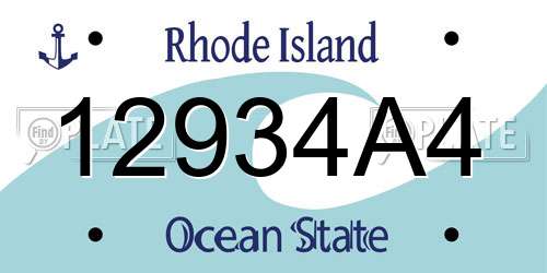 12934A4 Rhode Island License Plate