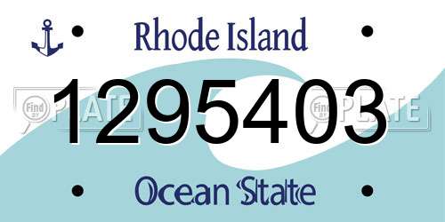 1295403 Rhode Island License Plate
