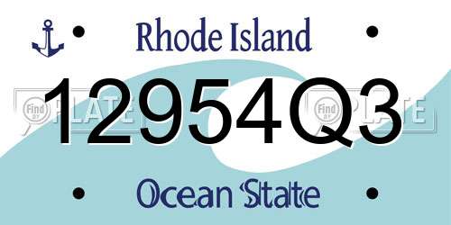 12954Q3 Rhode Island License Plate