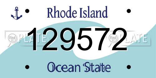 129572 Rhode Island License Plate