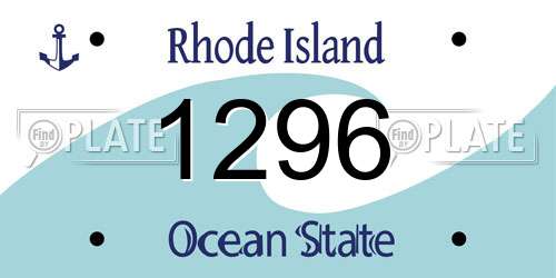 1296 Rhode Island License Plate