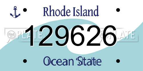 129626 Rhode Island License Plate