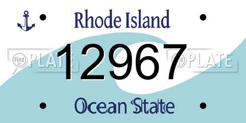 12967 Rhode Island License Plate