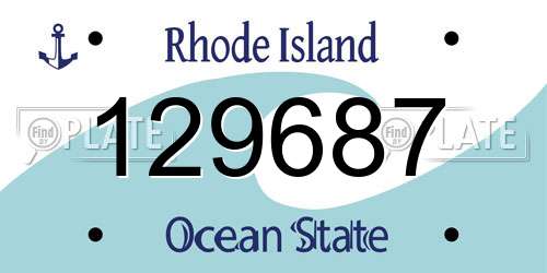 129687 Rhode Island License Plate