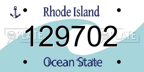 129702 Rhode Island License Plate