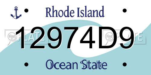 12974D9 Rhode Island License Plate