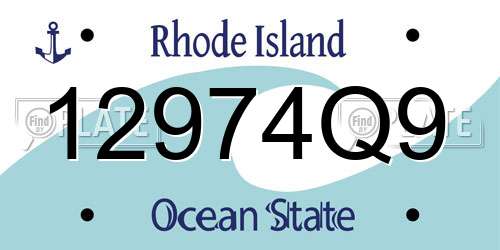 12974Q9 Rhode Island License Plate