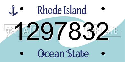 1297832 Rhode Island License Plate