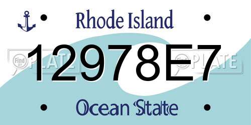 12978E7 Rhode Island License Plate