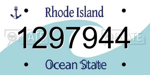 1297944 Rhode Island License Plate