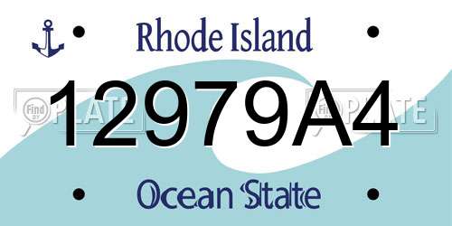 12979A4 Rhode Island License Plate