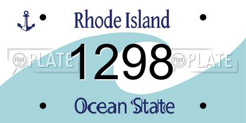 1298 Rhode Island License Plate
