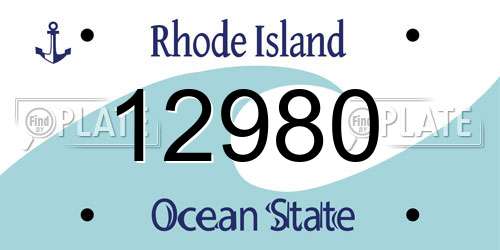 12980 Rhode Island License Plate