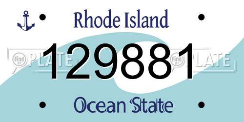129881 Rhode Island License Plate